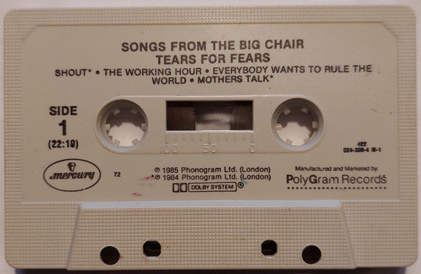 Tears For Fears : Songs From The Big Chair (Cass, Album, 72,)