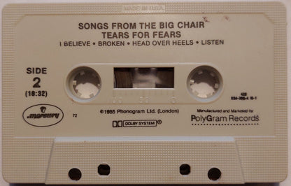 Tears For Fears : Songs From The Big Chair (Cass, Album, 72,)