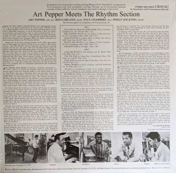 Art Pepper : Art Pepper Meets The Rhythm Section (LP, Album, RE, 180)