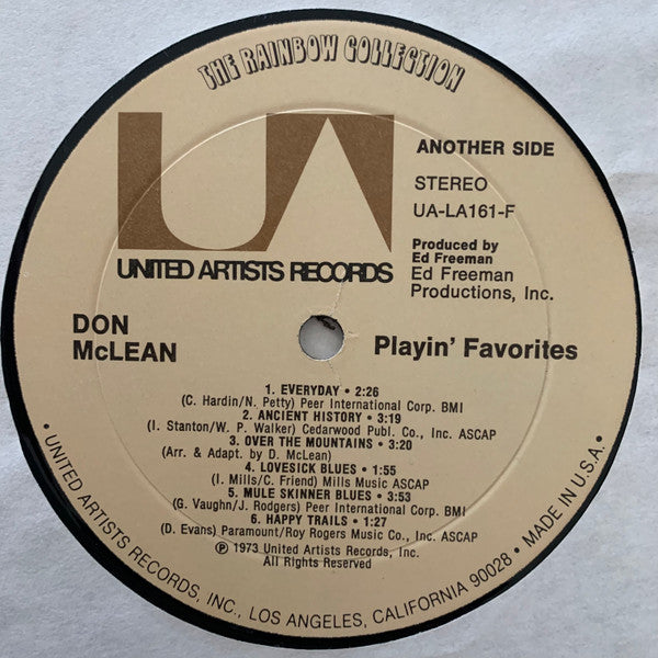 Don McLean : Playin' Favorites (LP, Album)