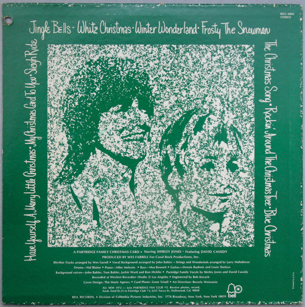 The Partridge Family Starring Shirley Jones (2) Featuring David Cassidy : A Partridge Family Christmas Card (LP, Album, RP, She)