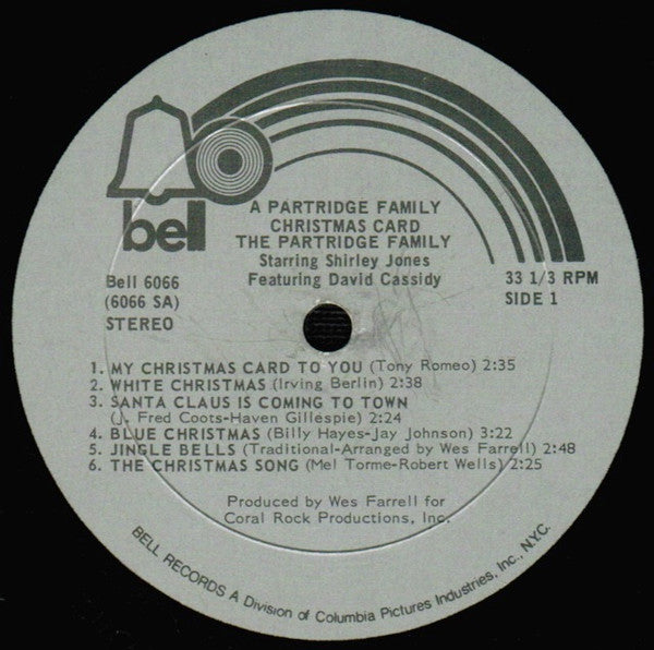 The Partridge Family Starring Shirley Jones (2) Featuring David Cassidy : A Partridge Family Christmas Card (LP, Album, RP, She)
