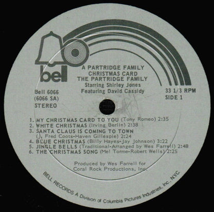 The Partridge Family Starring Shirley Jones (2) Featuring David Cassidy : A Partridge Family Christmas Card (LP, Album, RP, She)