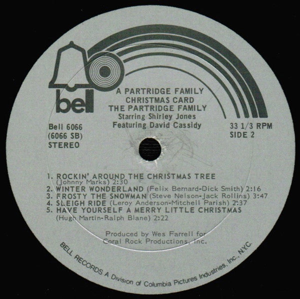 The Partridge Family Starring Shirley Jones (2) Featuring David Cassidy : A Partridge Family Christmas Card (LP, Album, RP, She)