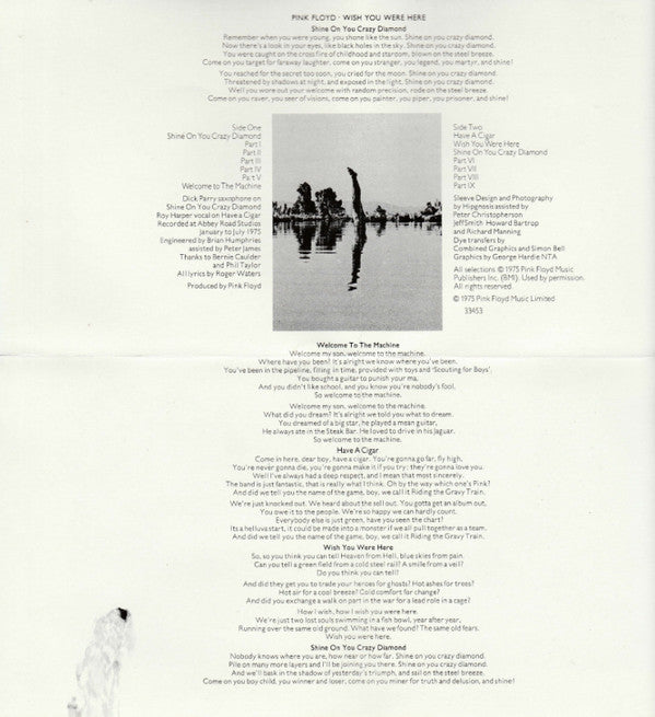 Pink Floyd : Wish You Were Here (CD, Album, RE)