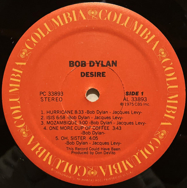Bob Dylan : Desire (LP, Album, Ter)