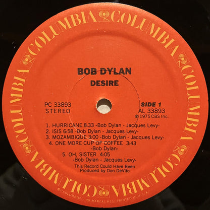 Bob Dylan : Desire (LP, Album, Ter)