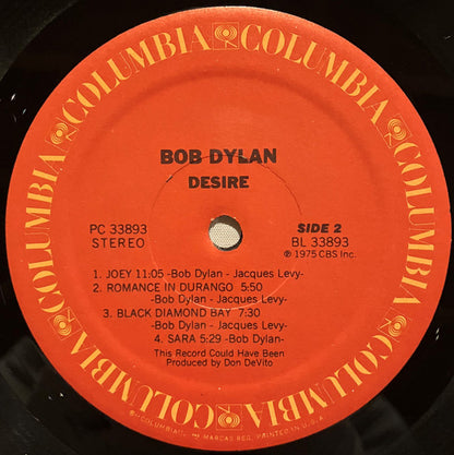 Bob Dylan : Desire (LP, Album, Ter)