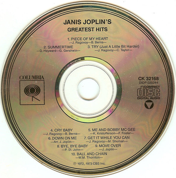 Janis Joplin : Janis Joplin's Greatest Hits (CD, Comp, RE, RP)