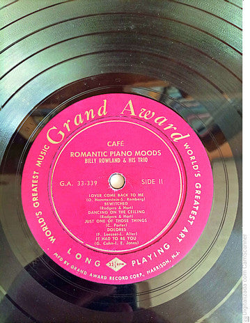 Billy Rowland And His Trio : Café - Romantic Piano Moods (LP, Mono)