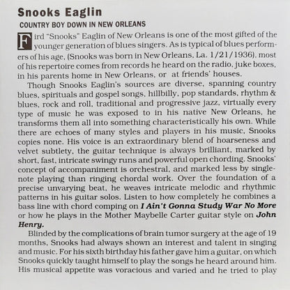 Snooks Eaglin : Country Boy Down In New Orleans (CD, Comp)