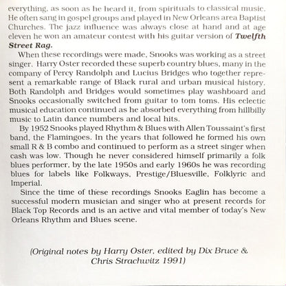Snooks Eaglin : Country Boy Down In New Orleans (CD, Comp)