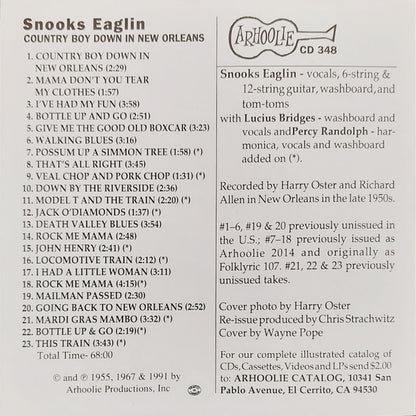 Snooks Eaglin : Country Boy Down In New Orleans (CD, Comp)