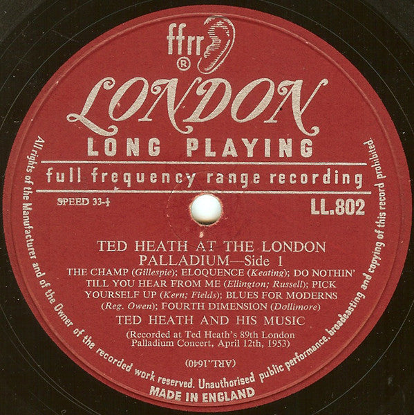 Ted Heath And His Music : Ted Heath At The London Palladium (LP, Album)