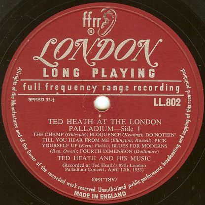Ted Heath And His Music : Ted Heath At The London Palladium (LP, Album)