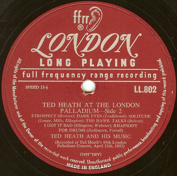 Ted Heath And His Music : Ted Heath At The London Palladium (LP, Album)