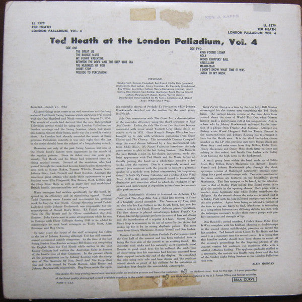 Ted Heath And His Orchestra : Ted Heath At The London Palladium Vol. 4 (LP, Album)