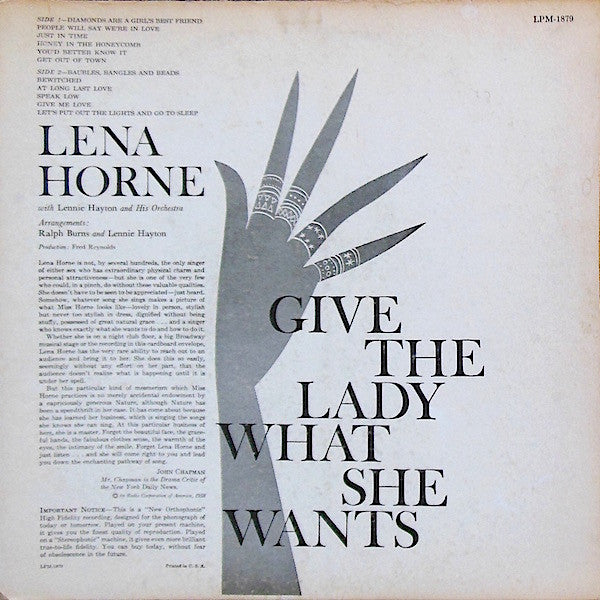 Buy Lena Horne With Lennie Hayton And His Orchestra : Give The 