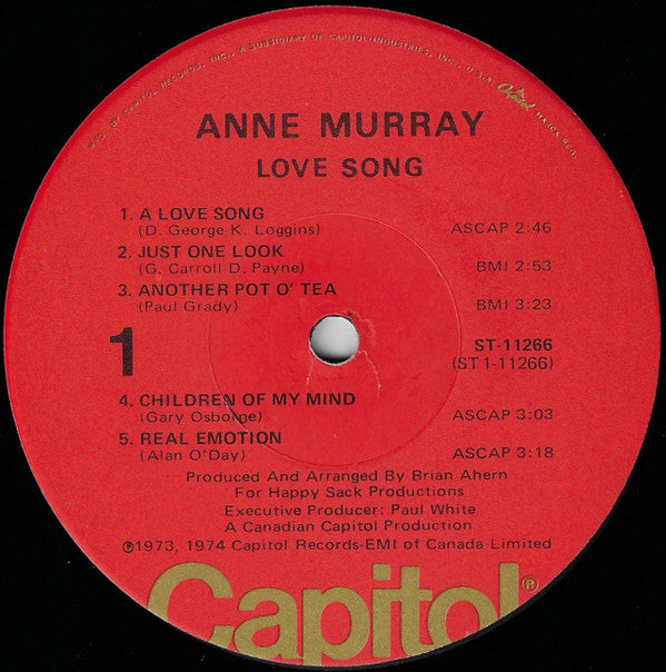 Anne Murray : Love Song (LP, Album, Win)