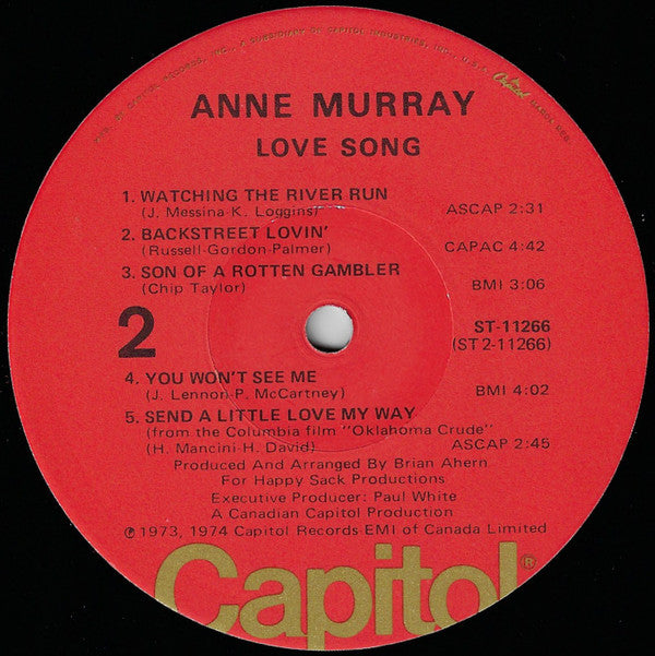 Anne Murray : Love Song (LP, Album, Win)