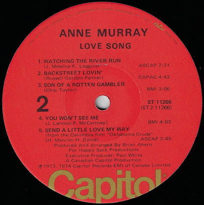 Anne Murray : Love Song (LP, Album, Win)