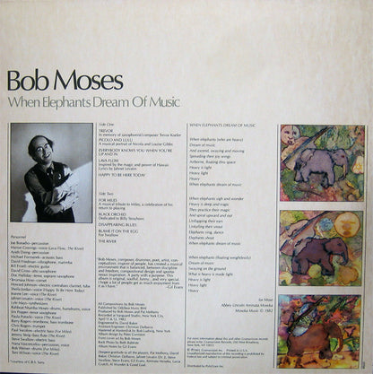 Bob Moses : When Elephants Dream Of Music (LP, Album)