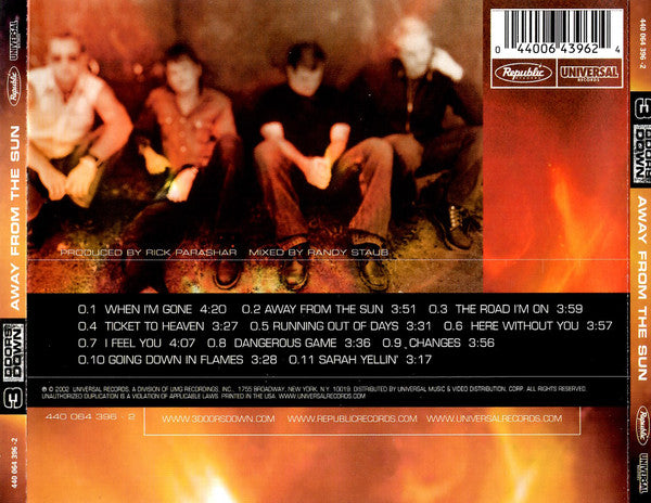 3 Doors Down : Away From The Sun (CD, Album)