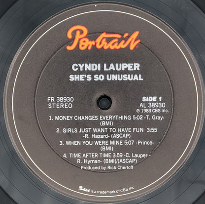 Cyndi Lauper : She's So Unusual (LP, Album, Pit)