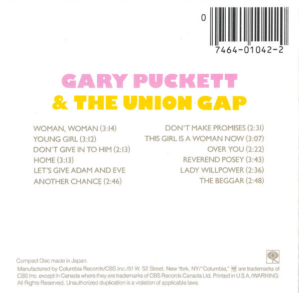 Gary Puckett & The Union Gap : Greatest Hits (CD, Comp, RE, DAD)