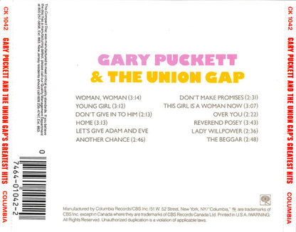 Gary Puckett & The Union Gap : Greatest Hits (CD, Comp, RE, DAD)
