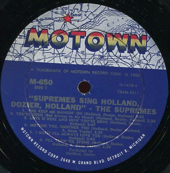 The Supremes : The Supremes Sing Holland-Dozier-Holland (LP, Album, Mono, RCA)