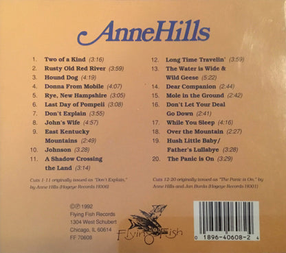 Anne Hills : Don't Panic (CD, Comp)
