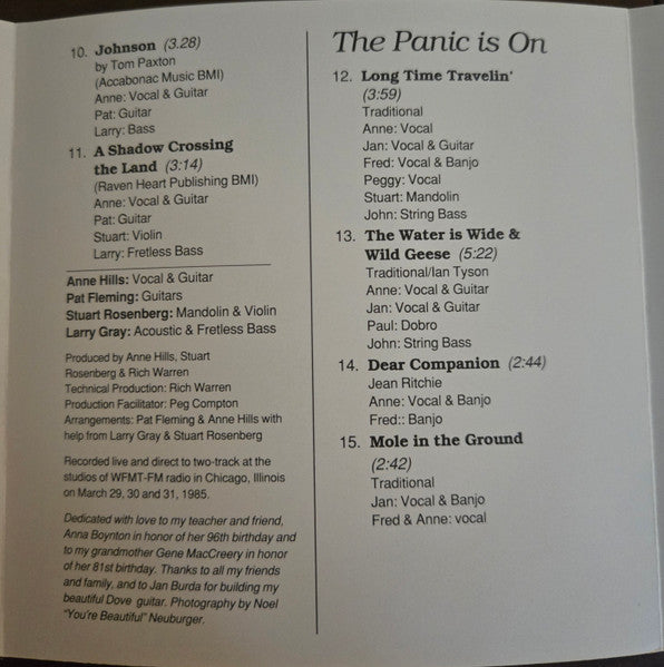 Anne Hills : Don't Panic (CD, Comp)