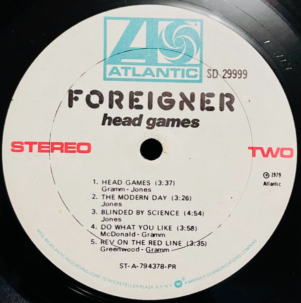 Foreigner : Head Games (LP, Album, Gol)