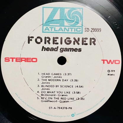 Foreigner : Head Games (LP, Album, Gol)