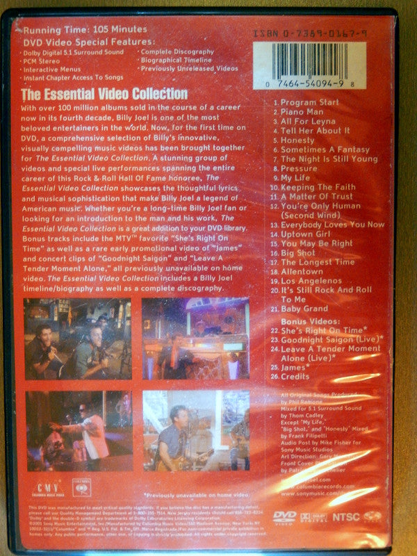 Billy Joel : The Essential Video Collection (DVD-V, Comp, Multichannel, NTSC)