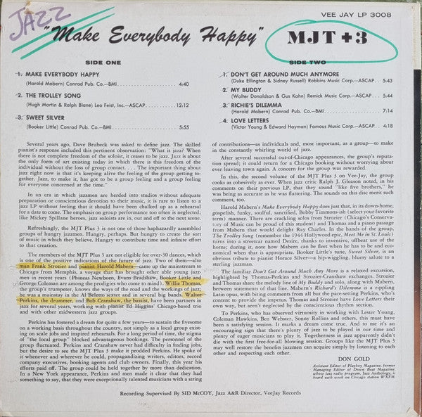 MJT+3 : Make Everybody Happy (LP, Album, Mono)