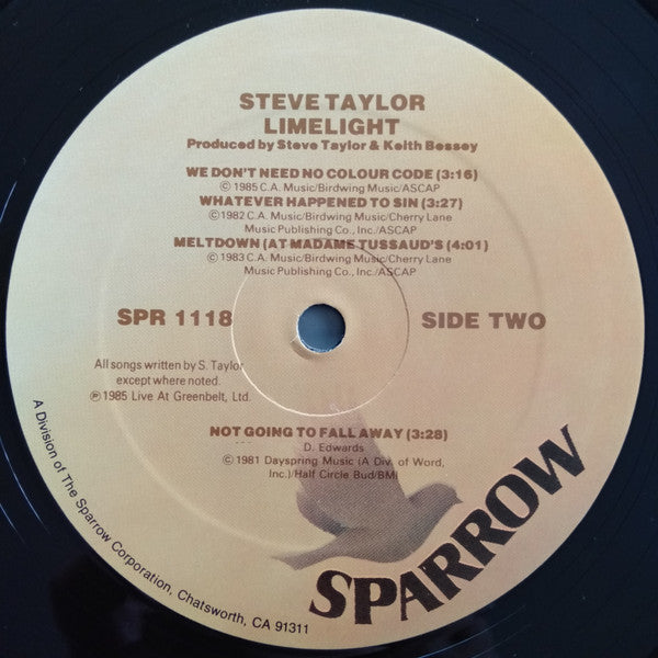 Steve Taylor (2) And Some Band (2) : Limelight (LP)