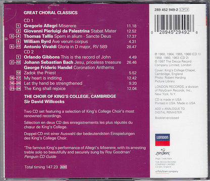 King's College Choir, Cambridge* : Great Choral Classics (2xCD, Comp)