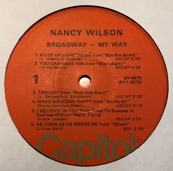 Nancy Wilson : Broadway - My Way (LP, Album, RE)