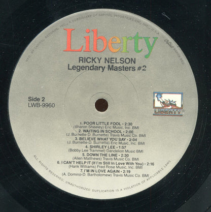Ricky Nelson (2) : Legendary Masters Series (2xLP, Comp, Mono, RE)