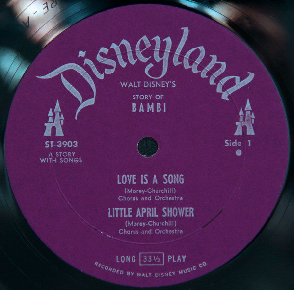 L. Morey*, F. Churchill* : Walt Disney's Story Of Bambi (LP, Album, Mono, RE, RP, Gat)