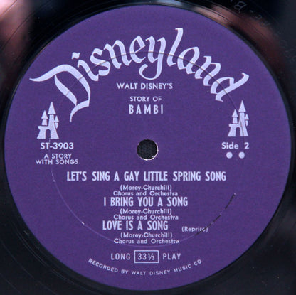 L. Morey*, F. Churchill* : Walt Disney's Story Of Bambi (LP, Album, Mono, RE, RP, Gat)