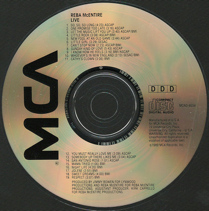 Reba McEntire : Live (CD, Album, Club, RE)