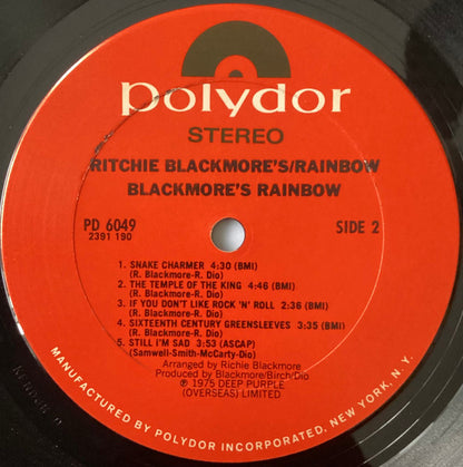 Rainbow : Ritchie Blackmore's Rainbow (LP, Album, San)