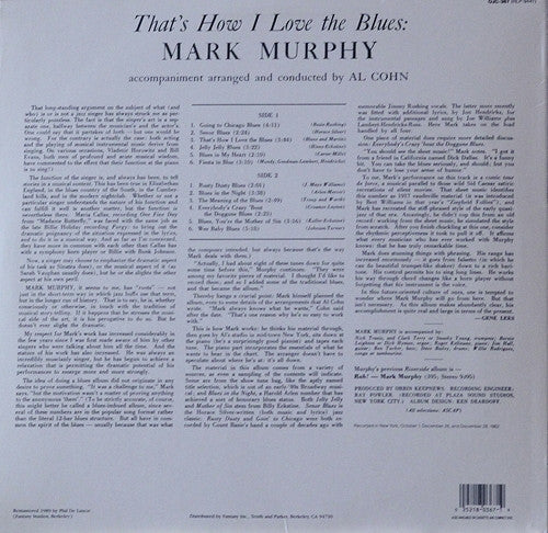 Mark Murphy : That's How I Love The Blues! (LP, Album, RE, RM)