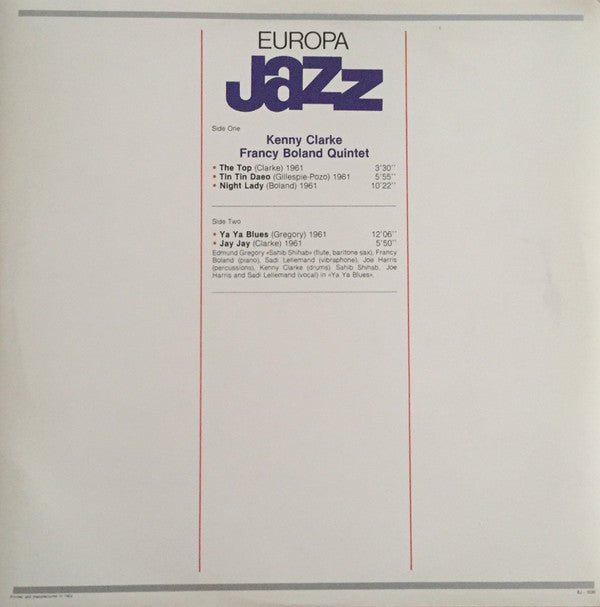 Kenny Clarke Francy Boland Quintet* : Europa Jazz (LP)