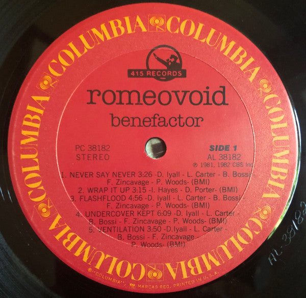 Romeo Void : Benefactor (LP, Album, RE, Pit)