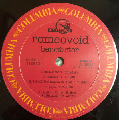 Romeo Void : Benefactor (LP, Album, RE, Pit)