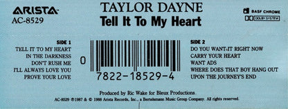 Taylor Dayne : Tell It To My Heart (Cass, Album, RE, Chr)